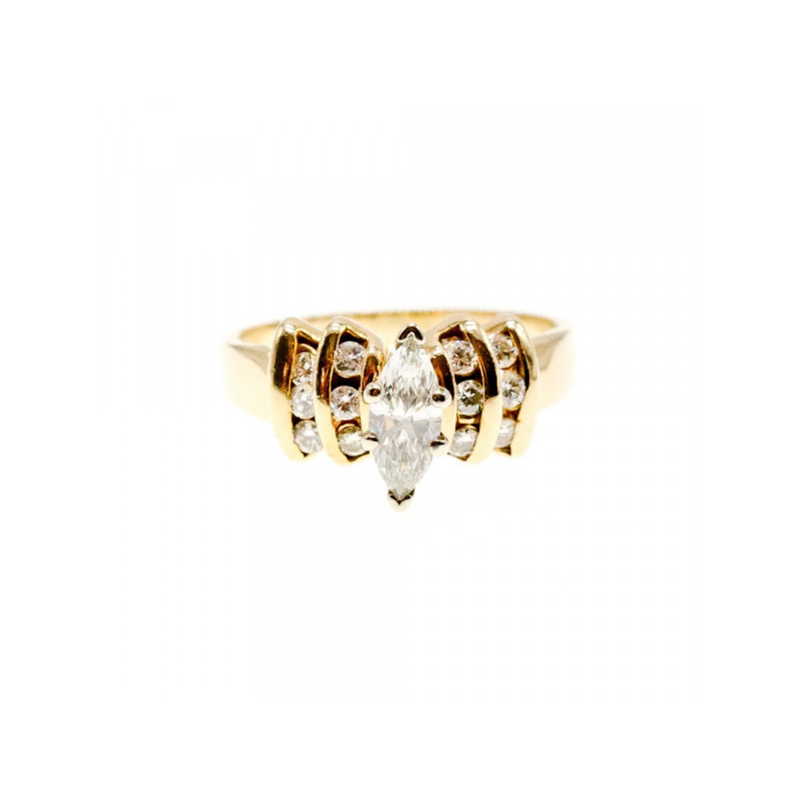 14 K Yellow Gold Diamonds Ring Size 105 14 K Yellow Gold Diamonds Ring Size 105